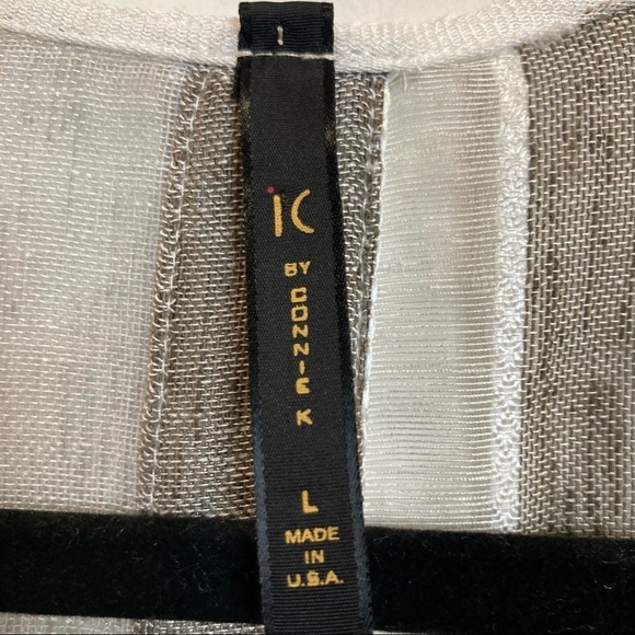 𝅺IC by Connie K Sz L Open Front Kaftan  Kimono Top Oversized 3/4 Sleeves NWT - Picture 7 of 15